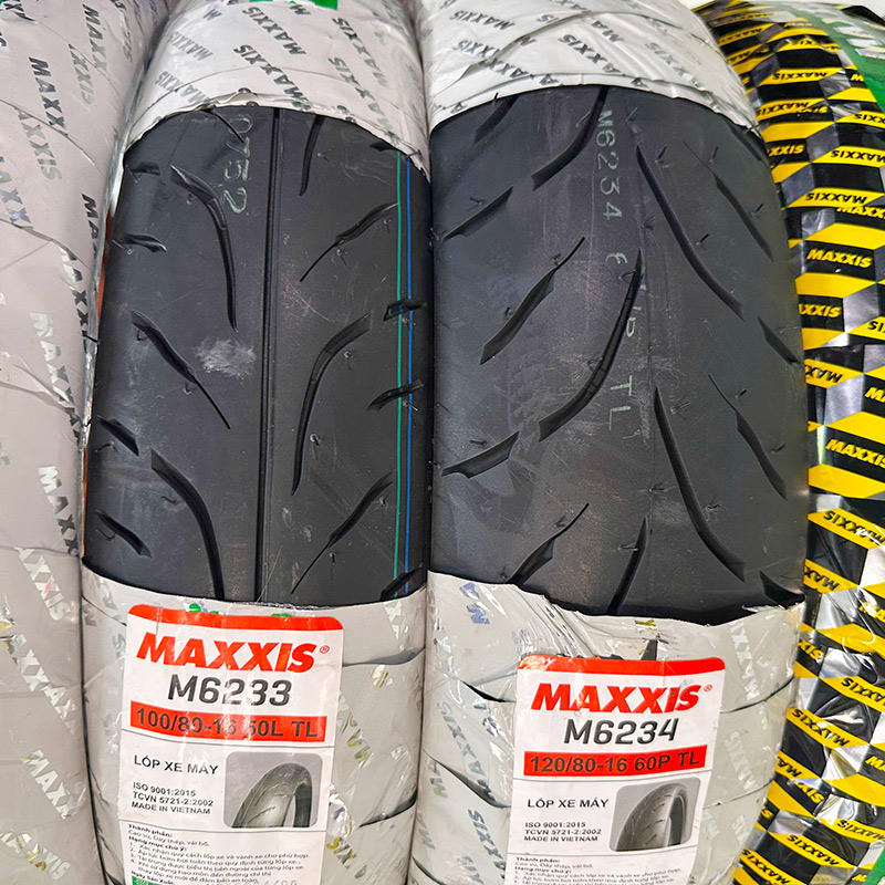 VỎ MAXXIS M6233 100/80-16 TL - M6234 120/80-16 TL