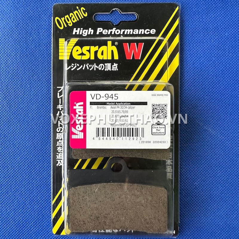 VESRAH BỐ THẮNG ĐĨA 4 PISTON ĐỐI XỨNG HEO DẦU BREMBO / FRANDO / NISSIN / ANCHOR / ADELIN