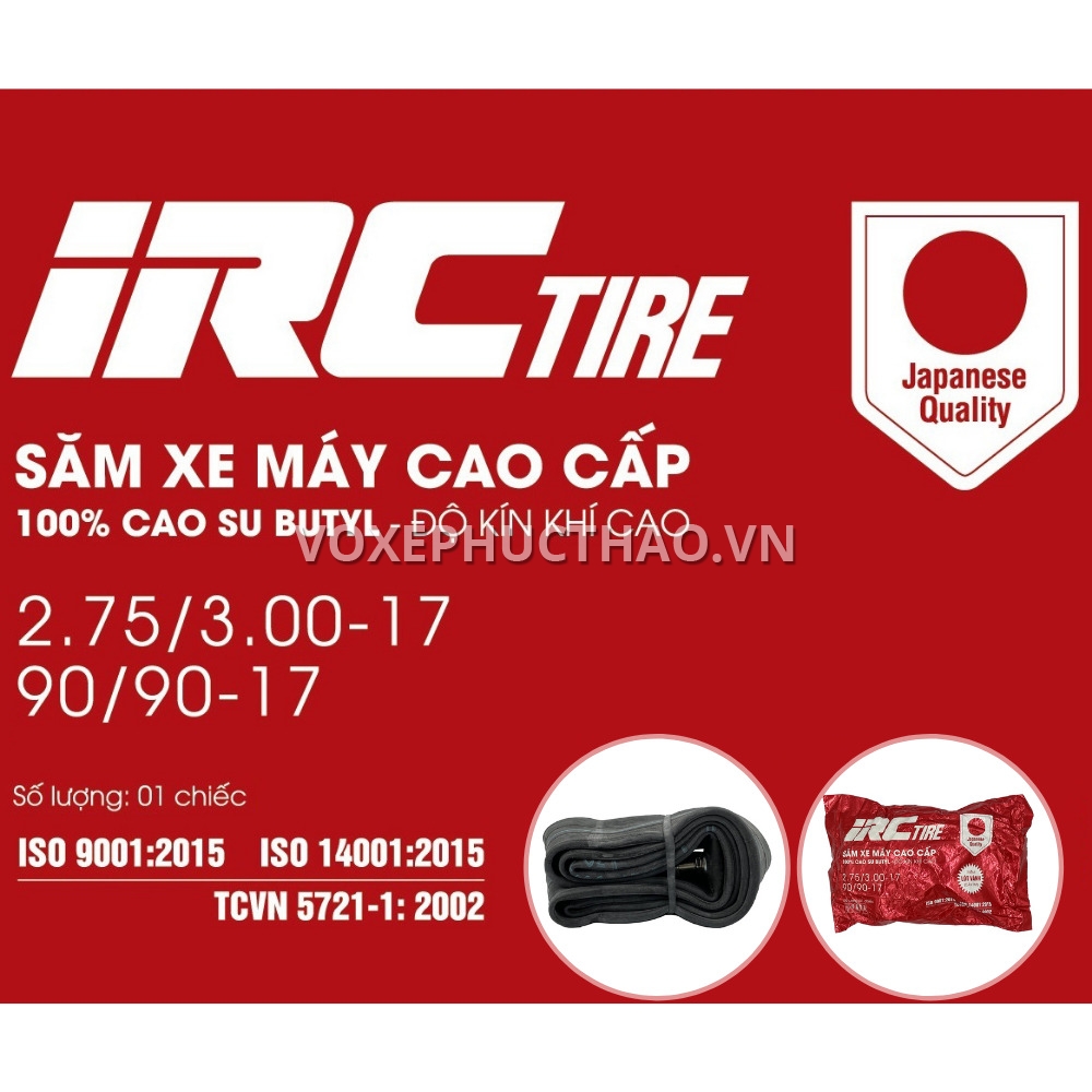 SĂM XE RUỘT XE IRC (INOUE) 2.75-15 3.00-17 80/100-17 90/80-17 90/90-17