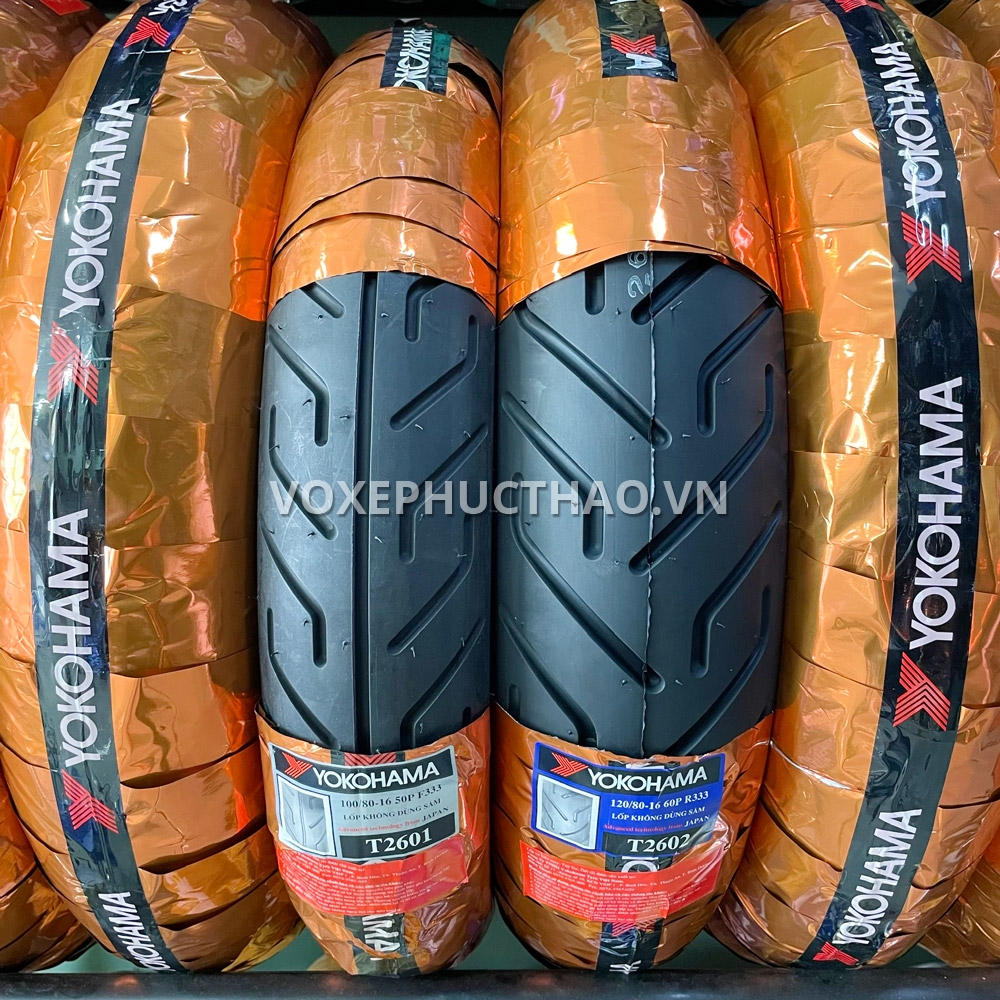 YOKOHAMA SAMURAI (S333) Vỏ trước 100/80-16 TL, vỏ sau 120/80-16 TL