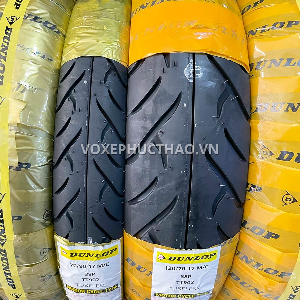 DUNLOP TT902 Vỏ trước 70/90-17 TL - vỏ sau 120/70-17 TL