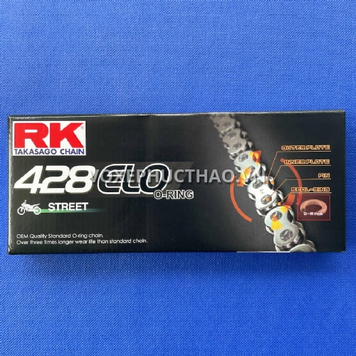 SÊN RK ĐEN PHỐT CAO SU 428ELO - 132 MẮT 10 LY