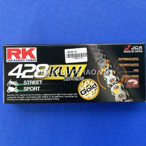 SÊN RK VÀNG PHỐT CAO SU 428KLW - 132 MẮT 10 LY