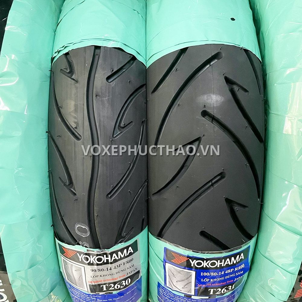 YOKOHAMA NINJA (S800) VỎ TRƯỚC 90/80-14 TL, VỎ SAU 100/80-14 TL